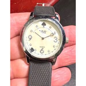 40mm Milano Expressions Quartz Watch, MOP Face, Black Poly Band
